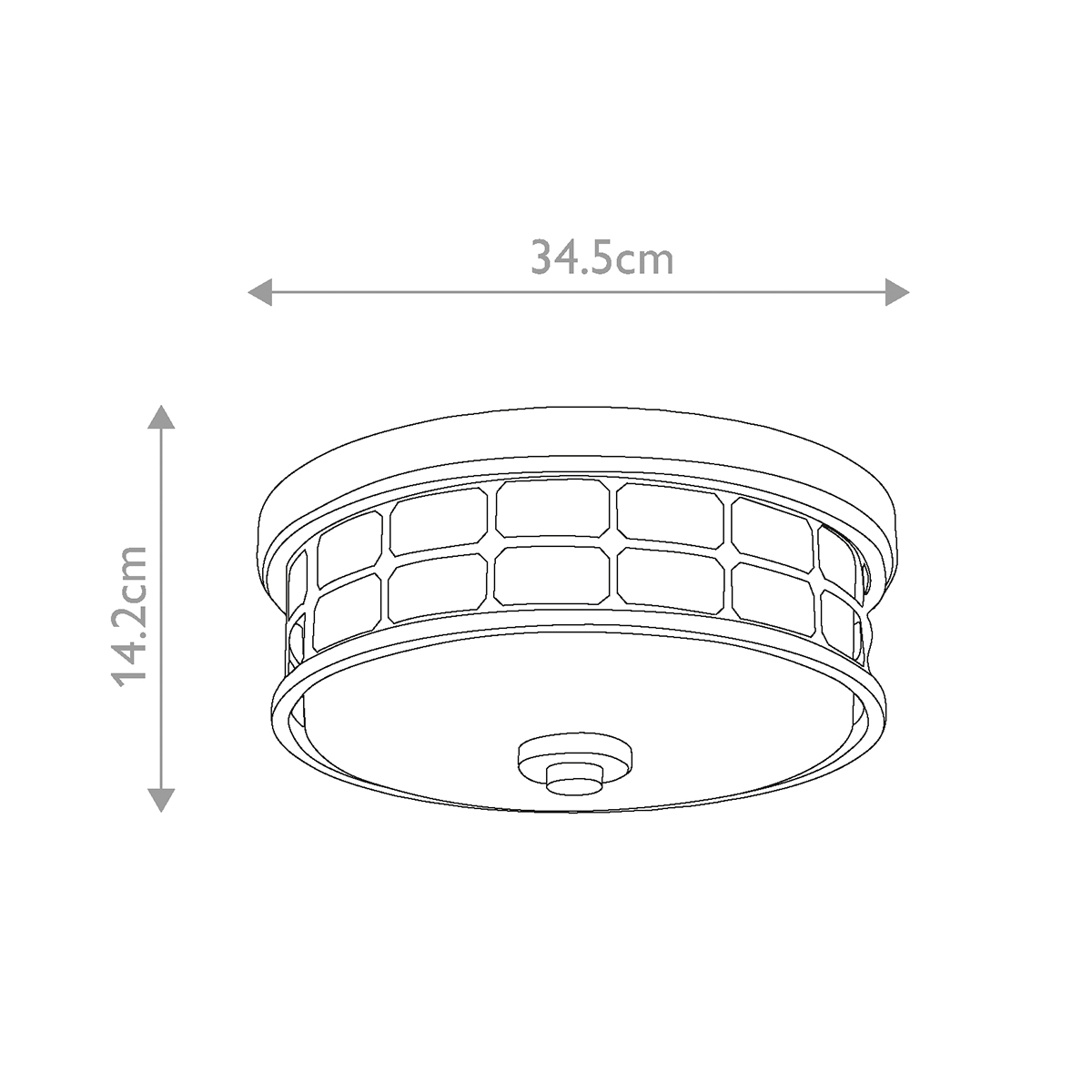 Потолочный светильник для ванных комнат цвета латунь в виде металлической клетки с геометрическими узорами Quoizel в Грозном