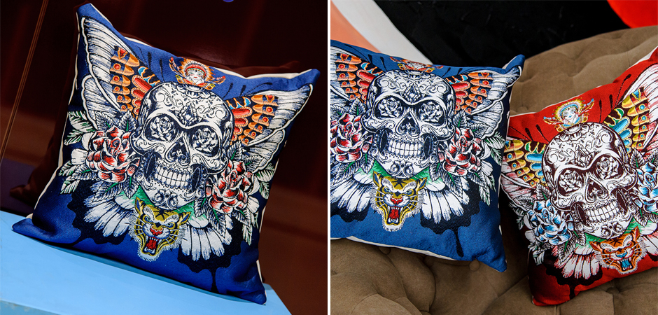 Декоративная подушка Ghost Rider Blue Декоративная подушка Ghost Rider Blue - Loft-Concept в Грозном
