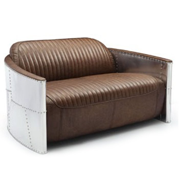 Диван Aviator Sofa 2 seat Белый Черный Коричневый Диван Aviator Sofa 2 seat Белый Черный Коричневый в Грозном | Loft Concept