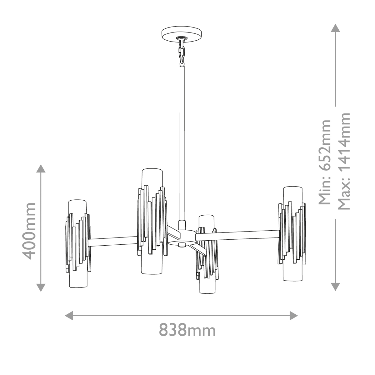 Люстра цвета латунь с 4-мя матовыми цилиндрическими плафонами Elstead Lighting в Грозном