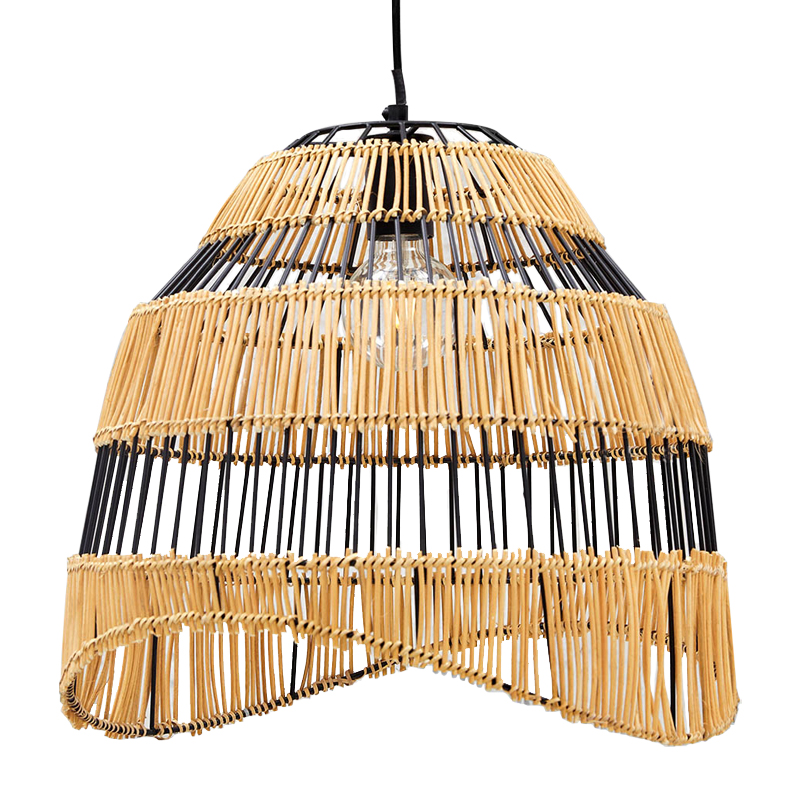 Люстра с плетеным абажуром Narayan Wicker Chandelier Древесина Черный Люстра с плетеным абажуром Narayan Wicker Chandelier Древесина Черный в Грозном | Loft Concept