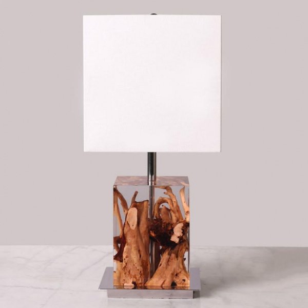 Настольная лампа Kisimi Table Lamp Белый Коричневый Настольная лампа Kisimi Table Lamp Белый Коричневый в Грозном | Loft Concept