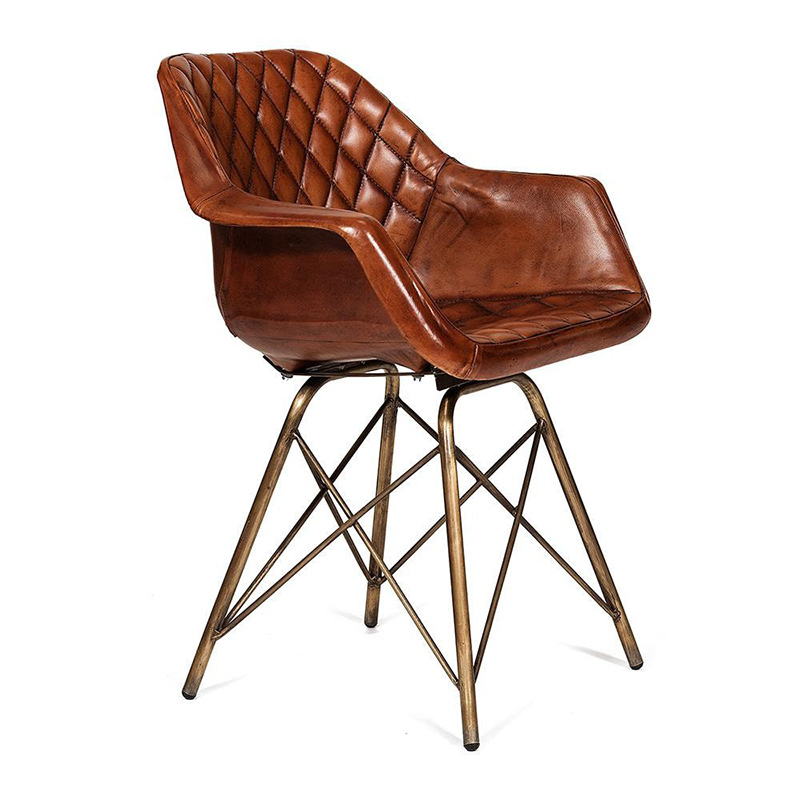 Кресло Leather Industrial armchair Винтажная Медь Коньяк Кресло Leather Industrial armchair Винтажная Медь Коньяк в Грозном | Loft Concept