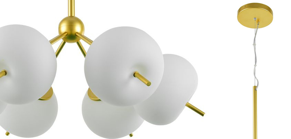 Люстра White ball brass Louise 6 Люстра White ball brass Louise 6 - Loft-Concept в Грозном