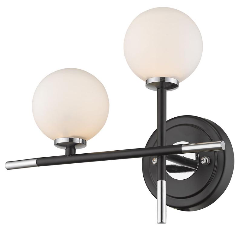 Бра Galant Sconce silver left Серебряный Черный Белое матовое стекло Бра Galant Sconce silver left Серебряный Черный Белое матовое стекло в Грозном | Loft Concept