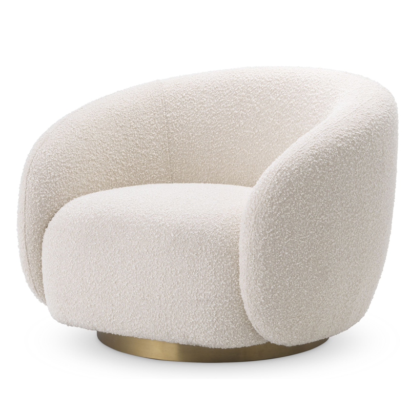 Кресло Eichholtz Swivel Chair Brice Кремовый Латунь в Грозном | Loft Concept 