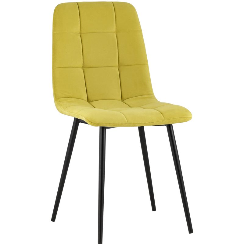Стул NANCY S-2 Chair Желтый Велюр Желтый Черный Стул NANCY S-2 Chair Желтый Велюр Желтый Черный в Грозном | Loft Concept