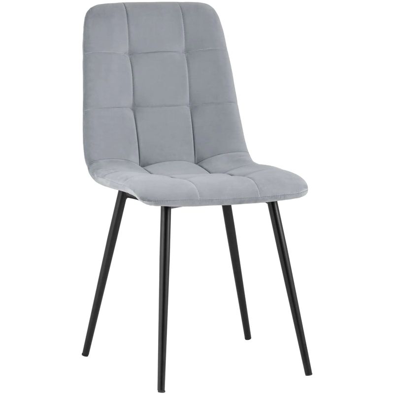 Стул NANCY S-2 Chair Серый Велюр Серый Черный Стул NANCY S-2 Chair Серый Велюр Серый Черный в Грозном | Loft Concept
