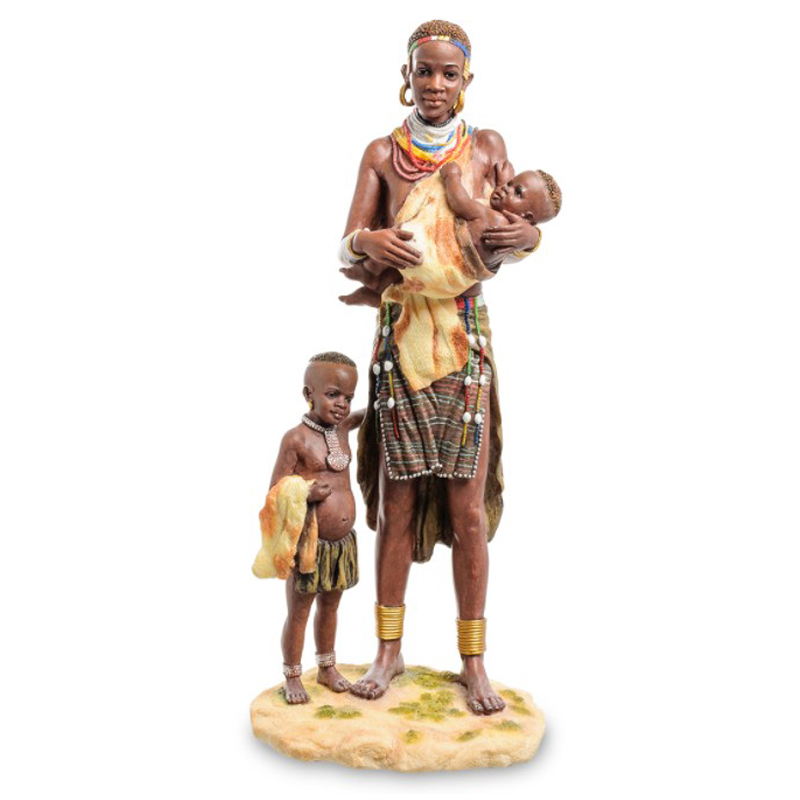 Статуэтка African woman with children Коричневый Мульти Статуэтка African woman with children Коричневый Мульти в Грозном | Loft Concept