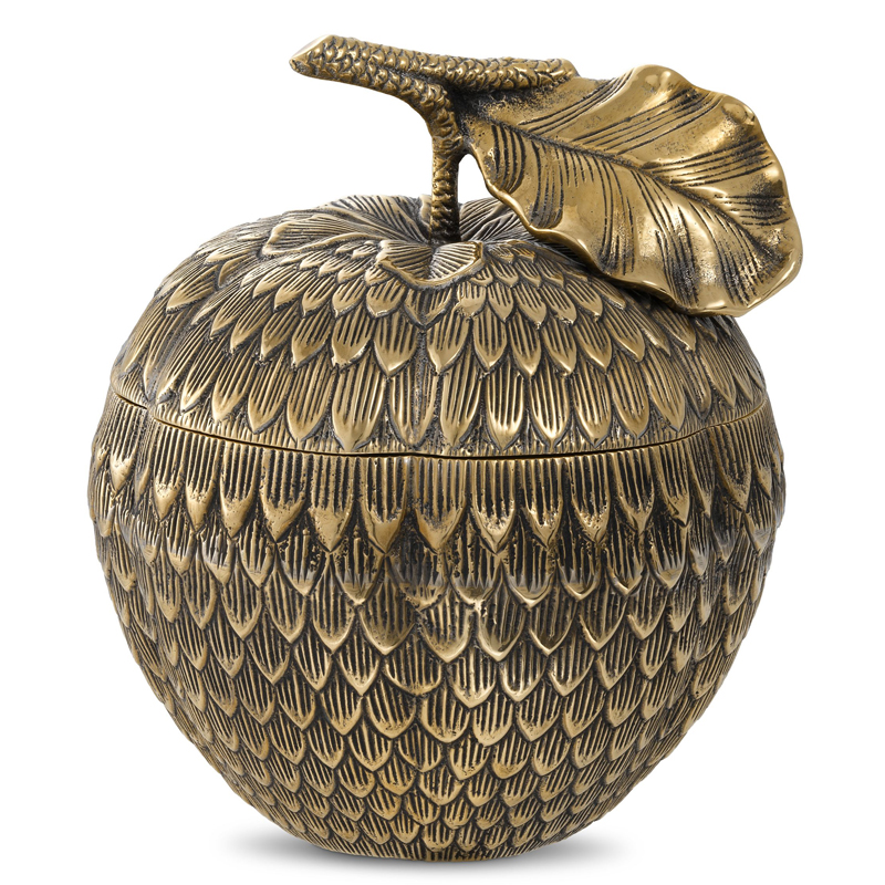 Шкатулка Eichholtz Box Custard Apple brass Винтажная латунь в Грозном | Loft Concept 