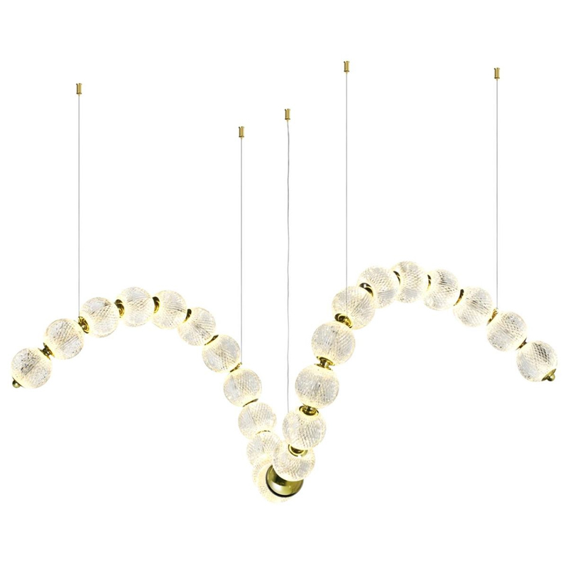 Светодиодная люстра Crystal Globule Spiral Золото Золотой Прозрачный в Грозном | Loft Concept 
