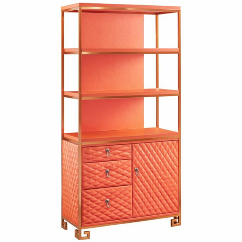 Стеллаж Bookcase Leather Capitone Золотой Оранжевый Стеллаж Bookcase Leather Capitone Золотой Оранжевый в Грозном | Loft Concept