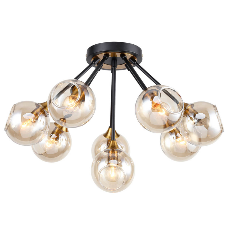 Потолочный Светильник Loft Globe Черный Латунь Янтарь (Amber) Потолочный Светильник Loft Globe Черный Латунь Янтарь (Amber) в Грозном | Loft Concept