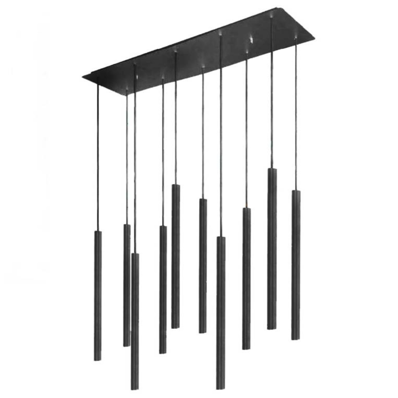 Светильник Trumpet Rectangle Black 10 плафонов Черный в Грозном | Loft Concept 