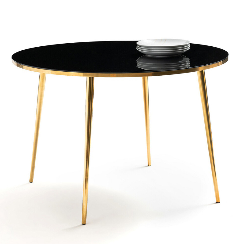 Обеденный стол Keoni Dinner Table Латунь Черный Обеденный стол Keoni Dinner Table Латунь Черный в Грозном | Loft Concept