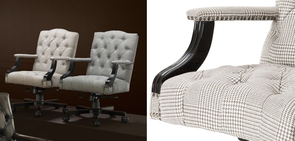 Офисное кресло Eichholtz Desk Chair Burchell brown & white Офисное кресло Eichholtz Desk Chair Burchell brown & white - Loft-Concept в Грозном