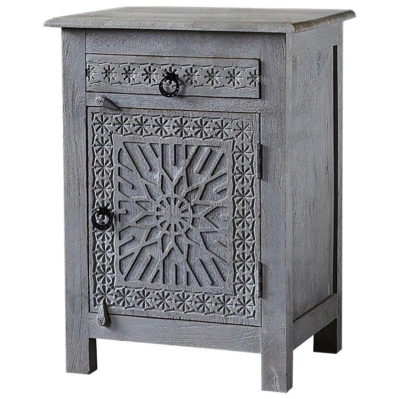 Тумба Indian Antique Furniture Akshi Nightstand Серый Коричневый Тумба Indian Antique Furniture Akshi Nightstand Серый Коричневый в Грозном | Loft Concept