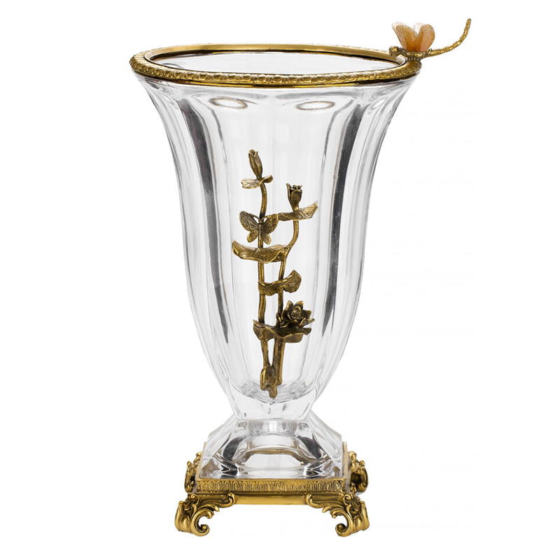 Ваза из прозрачного стекла с бронзовой вставкой в виде цветущей ветви Eden Garden porcelain and bronze Прозрачное Стекло Бронза Ваза из прозрачного стекла с бронзовой вставкой в виде цветущей ветви Eden Garden porcelain and bronze Прозрачное Стекло Бронза в Грозном | Loft Concept