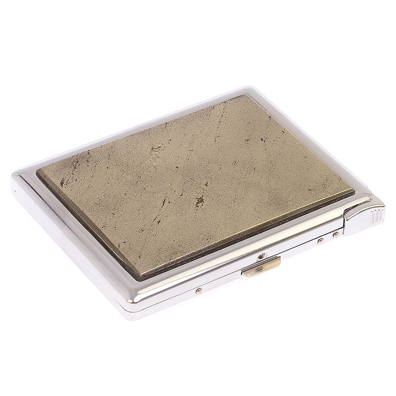Портсигар с газовой зажигалкой из натурального камня Пирит Stone Cigarettes Cases Бежевый Серебряный Портсигар с газовой зажигалкой из натурального камня Пирит Stone Cigarettes Cases Бежевый Серебряный в Грозном | Loft Concept
