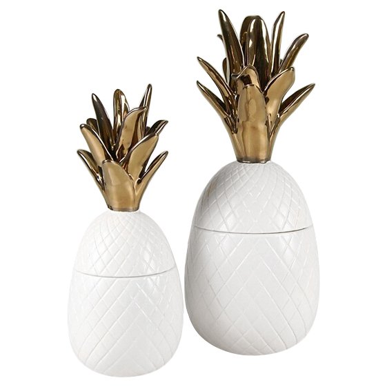 Ваза настольная Pineapple White Белый Золотой Ваза настольная Pineapple White Белый Золотой в Грозном | Loft Concept