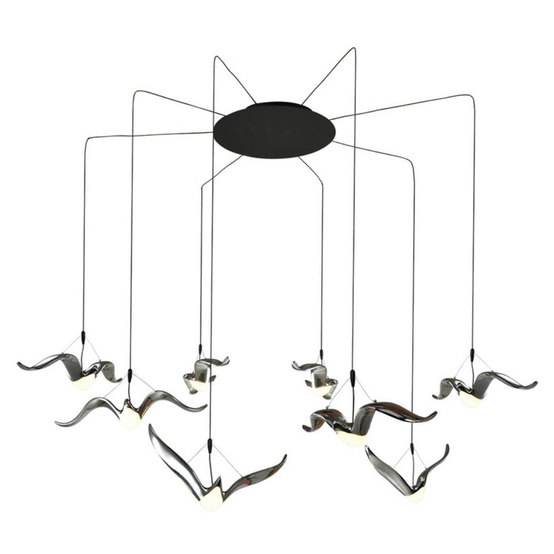 Каскадная люстра Silver birds  Хром в Грозном | Loft Concept 