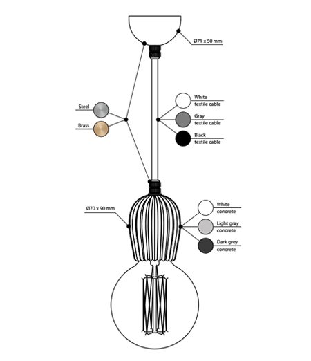 Подвесной светильник BETON RIB  в Грозном
