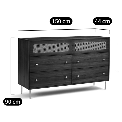 Комод с 6-ю ящиками с декором из ротанга Degarmo Chest of Drawers Комод с 6-ю ящиками с декором из ротанга Degarmo Chest of Drawers в Грозном