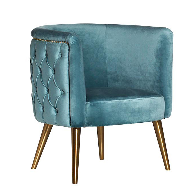 Кресло Merengo Armchair Голубой Латунь в Грозном | Loft Concept 