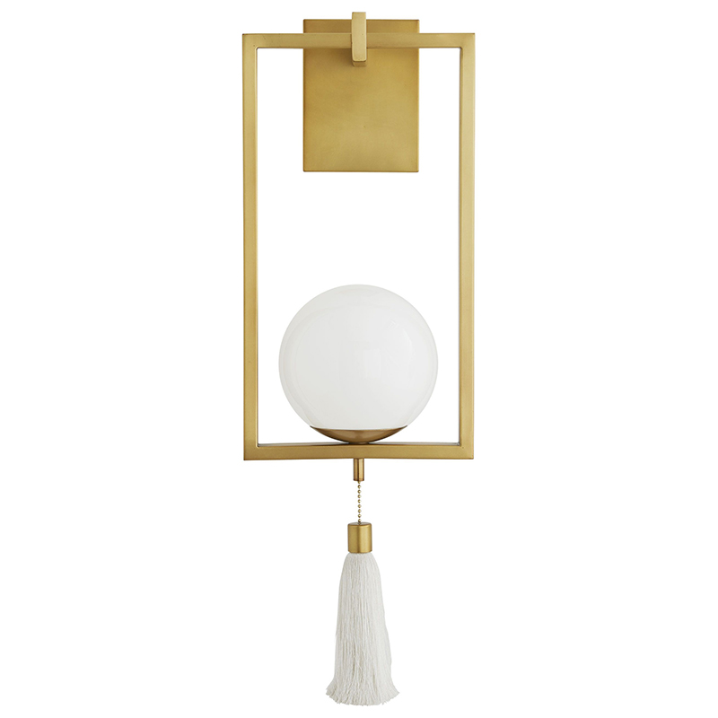 Бра TRAPEZE SCONCE Gold Белый Латунь в Грозном | Loft Concept 