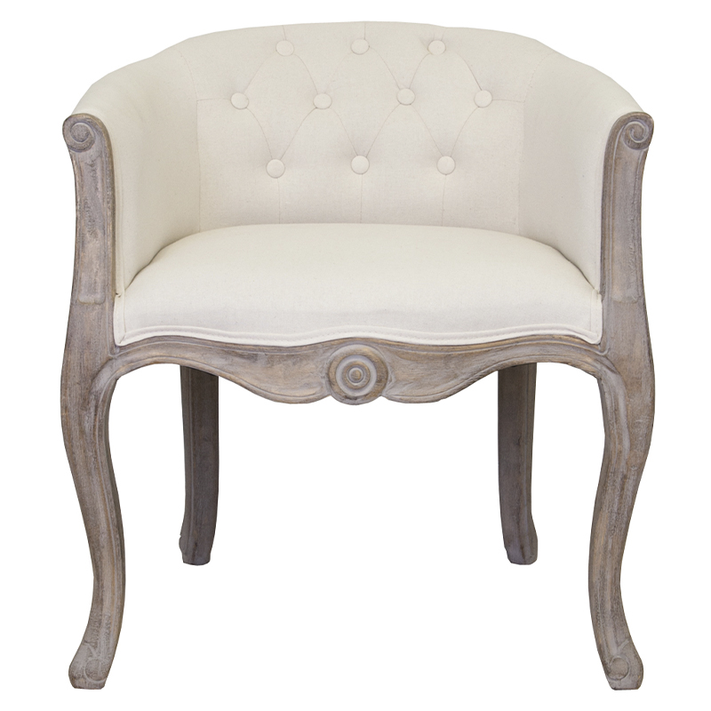 Кресло низкое в стиле прованс Бежевый Лен Louis French Armchair Бежевый Коричневый Кресло низкое в стиле прованс Бежевый Лен Louis French Armchair Бежевый Коричневый в Грозном | Loft Concept