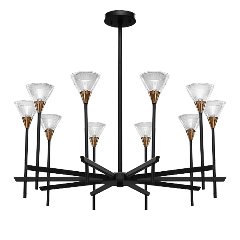 Люстра Beatrice Chandeliers Черный Латунь Прозрачный Люстра Beatrice Chandeliers Черный Латунь Прозрачный в Грозном | Loft Concept