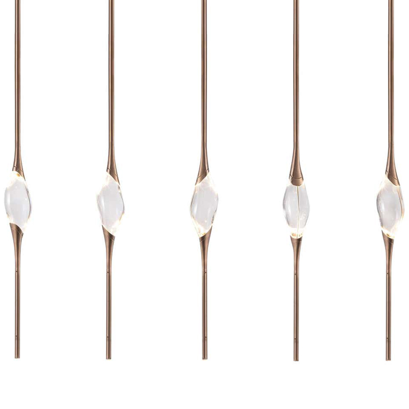 Подвесной светильник 12 Rectangle Chandelier Gold Глянцевое золото Прозрачный Подвесной светильник 12 Rectangle Chandelier Gold Глянцевое золото Прозрачный в Грозном | Loft Concept