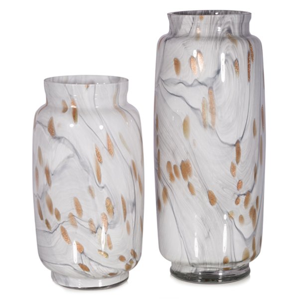 Ваза Song Thrush Glass Белый Золотой Ваза Song Thrush Glass Белый Золотой в Грозном | Loft Concept