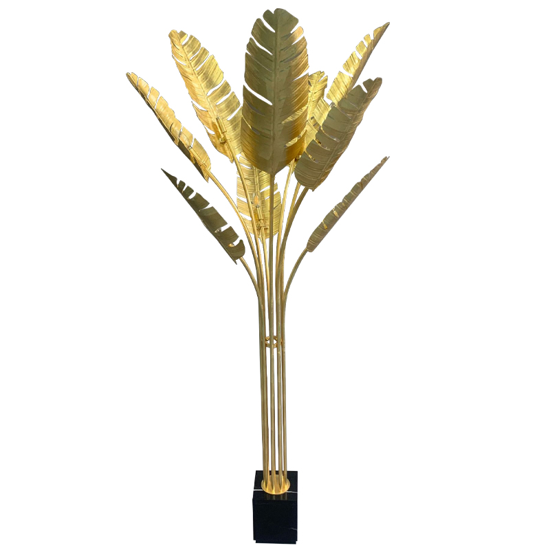 Торшер Gold Palm Leaves Floor Lamp Золотой Черный Торшер Gold Palm Leaves Floor Lamp Золотой Черный в Грозном | Loft Concept