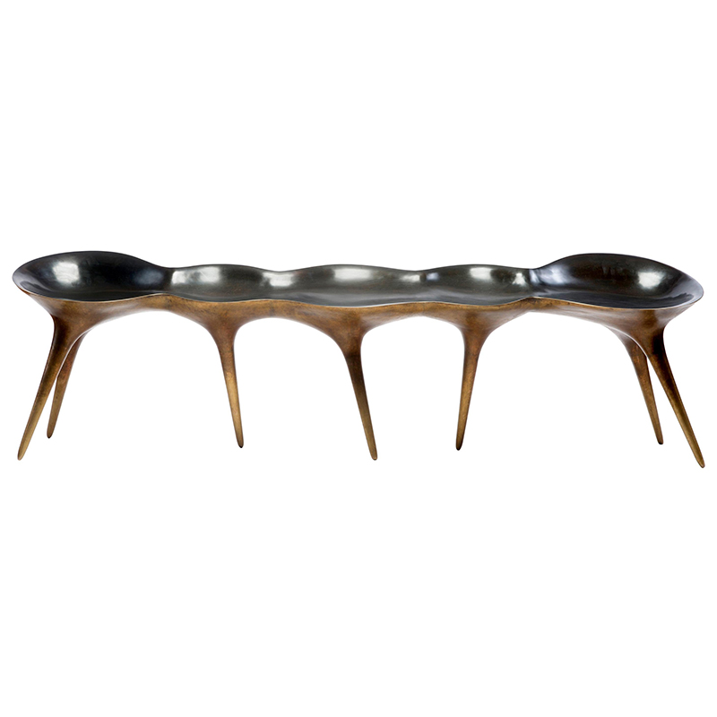 Банкетка Дизайнерская Molecule Bench in Cast Bronze дизайн Timothy Schreiber бронза Темная бронза Бронза Банкетка Дизайнерская Molecule Bench in Cast Bronze дизайн Timothy Schreiber бронза Темная бронза Бронза в Грозном | Loft Concept
