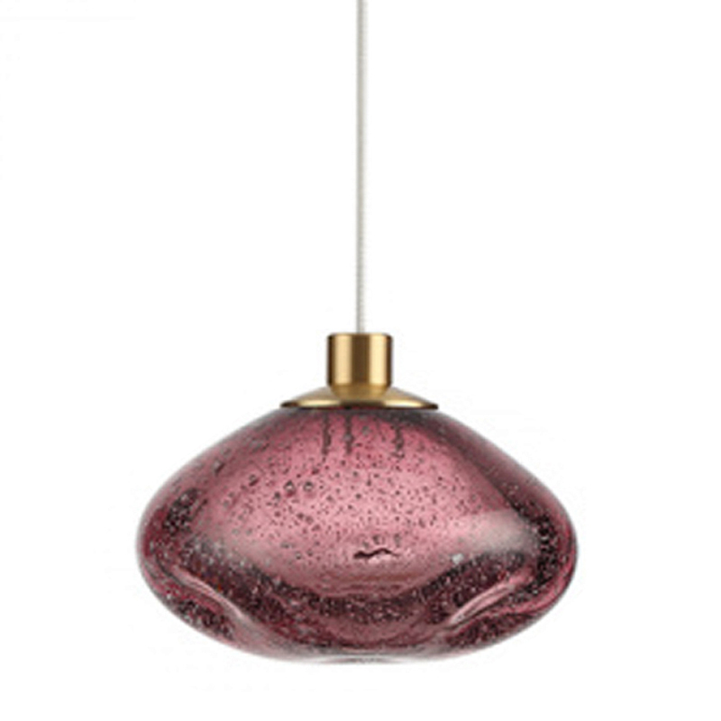 Подвесной светильник с прозрачным стеклянным плафоном округлой формы Effervia  Бронзовый Янтарный Красный Зеленый Серый в Грозном | Loft Concept 