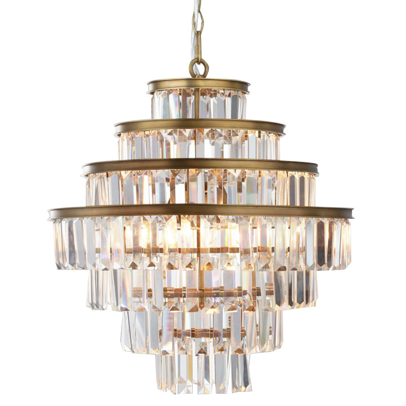 Люстра RH Alaine Crystal Large Pendant Antiqued Brass Золотой Прозрачное Стекло Люстра RH Alaine Crystal Large Pendant Antiqued Brass Золотой Прозрачное Стекло в Грозном | Loft Concept