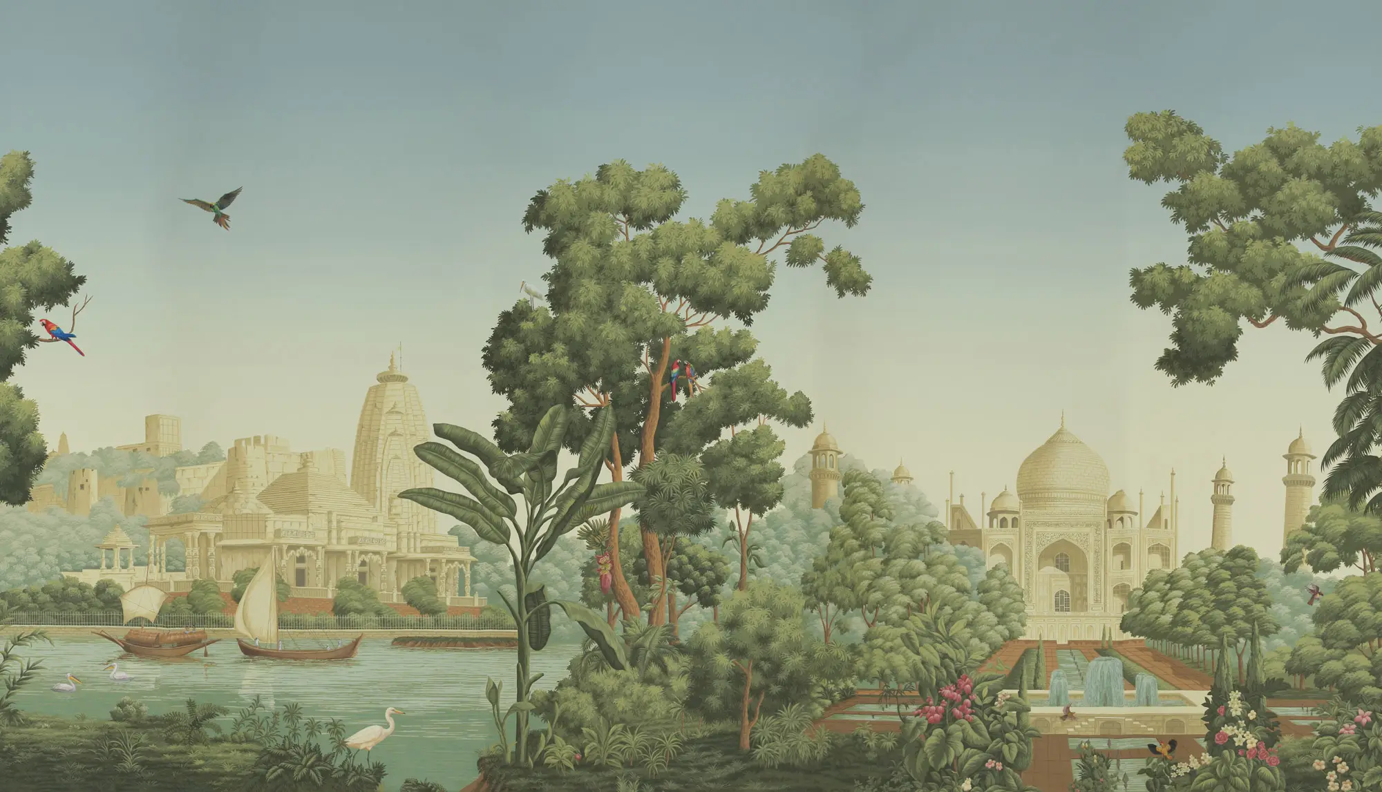 Обои ручная роспись River Scenes of Bengal Verdoyant Обои ручная роспись River Scenes of Bengal Verdoyant - постер Loft-Concept в Грозном