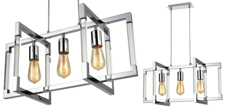 Подвесной светильник Transparent Strips Chromium 3 Подвесной светильник Transparent Strips Chromium 3 - Loft-Concept в Грозном