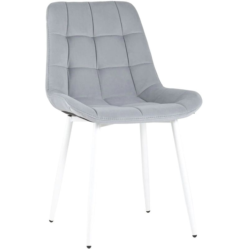 Стул NANCY Chair Серый Цвет Белые Ножки Серый Белый Стул NANCY Chair Серый Цвет Белые Ножки Серый Белый в Грозном | Loft Concept