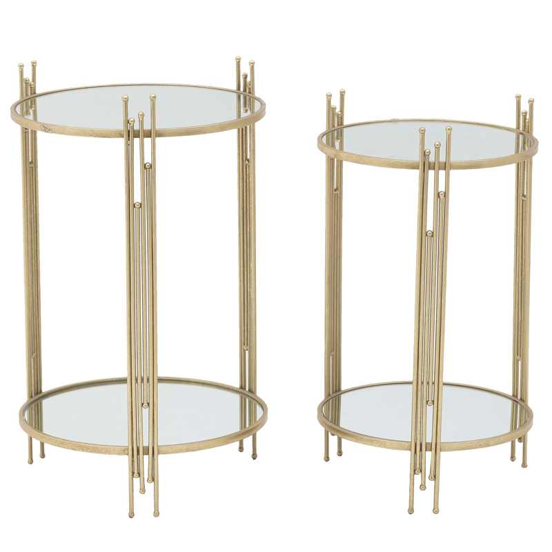 Комплект приставных столов Sarita Table Золотой Прозрачный в Грозном | Loft Concept 