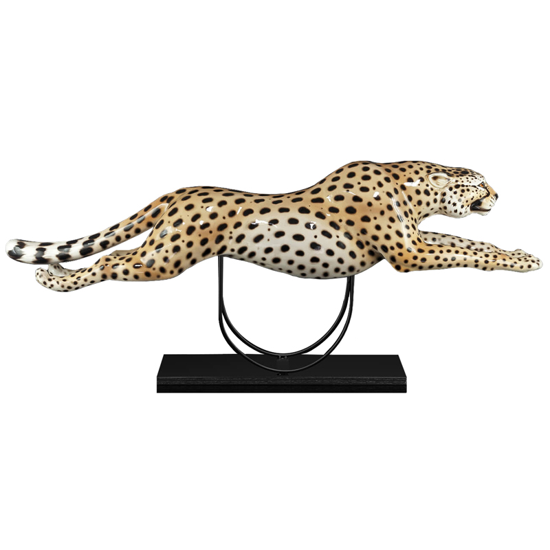 Статуэтка RUNNING CHEETAH W/BASE Черный Винтажное Светлое Золото Бежевый Статуэтка RUNNING CHEETAH W/BASE Черный Винтажное Светлое Золото Бежевый в Грозном | Loft Concept