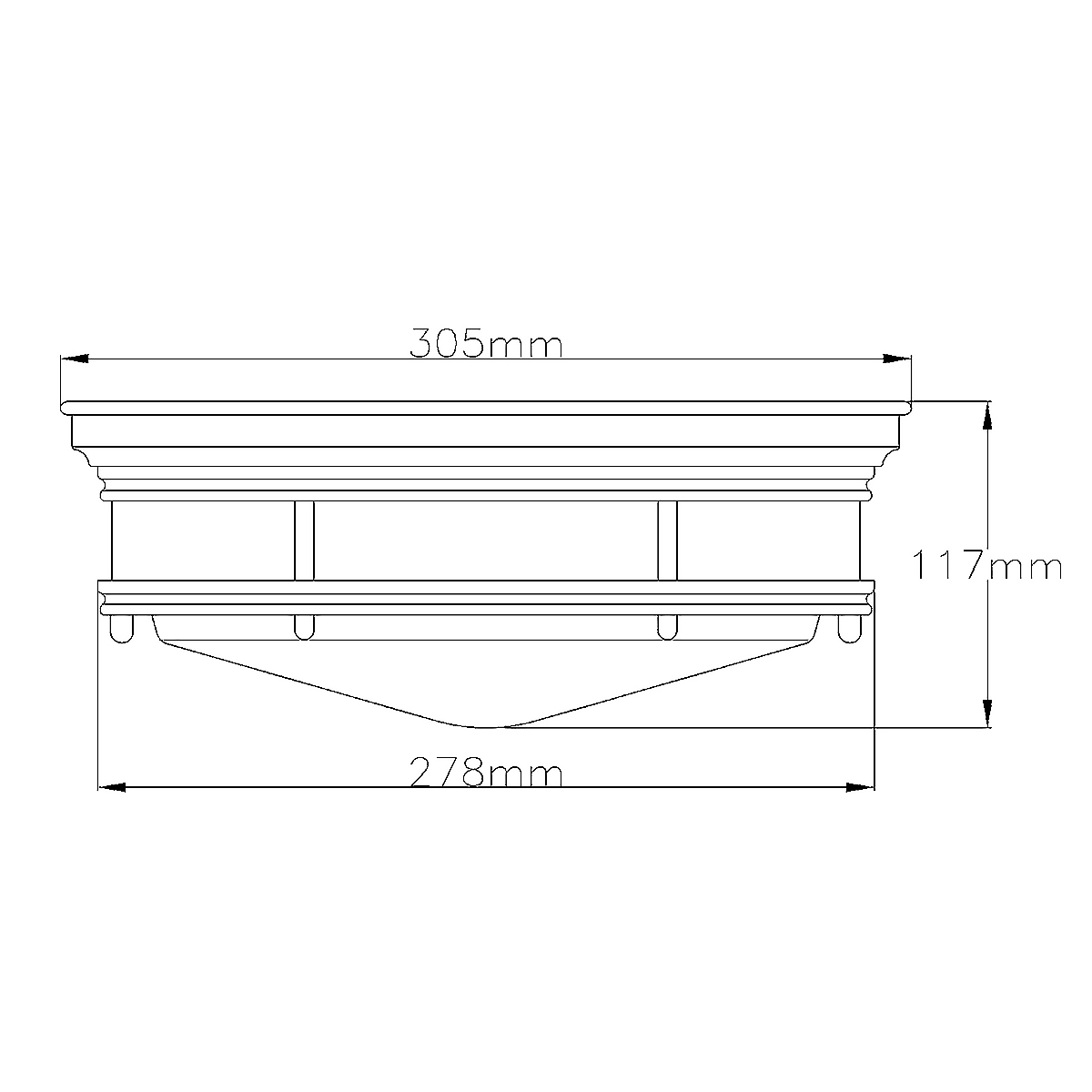 Потолочный светильник для ванных комнат со стеклянным плафоном в форме перевернутого конуса Hinkley в Грозном