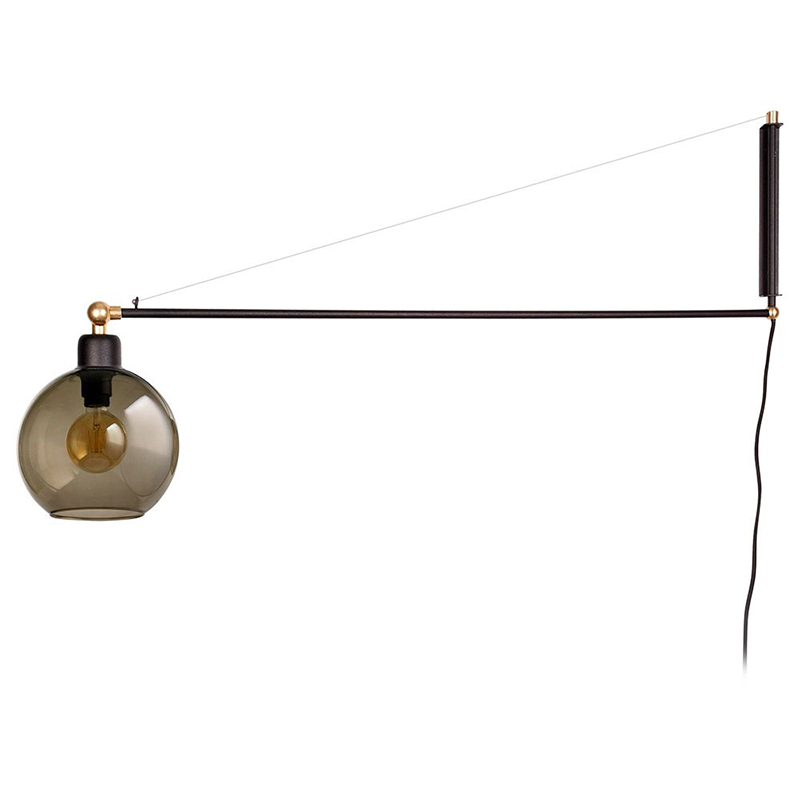 Бра Franco Wall Lamp Черный Латунь Янтарный Бра Franco Wall Lamp Черный Латунь Янтарный в Грозном | Loft Concept