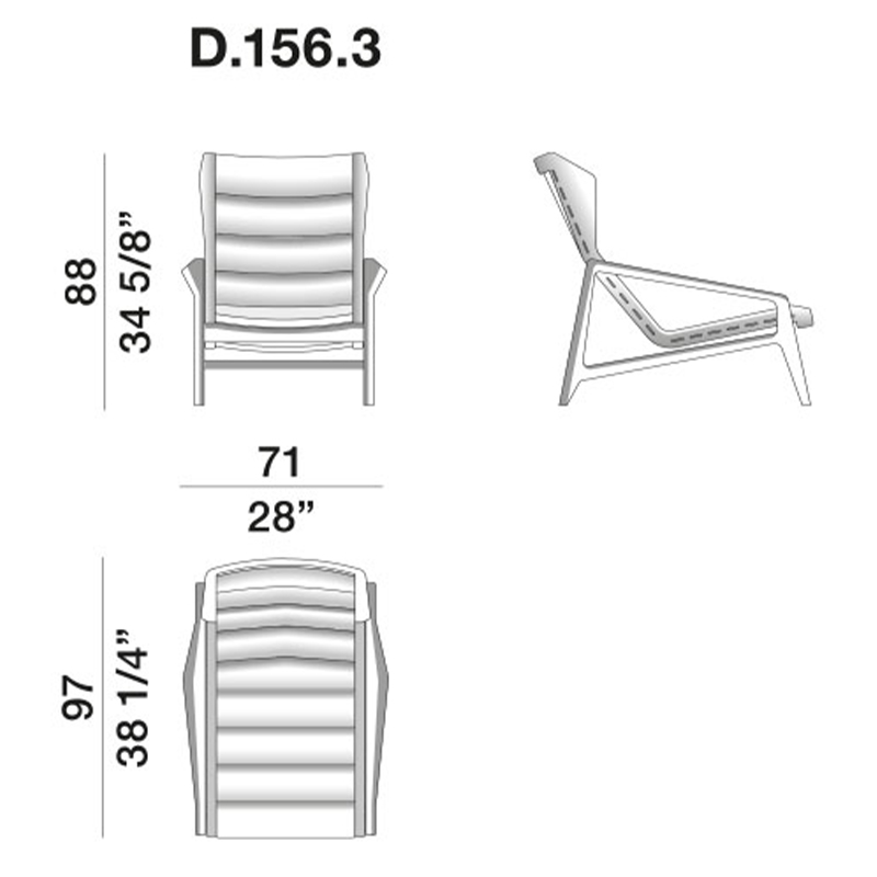Дизайнерское кресло с подлокотниками из массива дерева Gio Ponti D.156.3 Armchair Дизайнерское кресло с подлокотниками из массива дерева Gio Ponti D.156.3 Armchair в Грозном