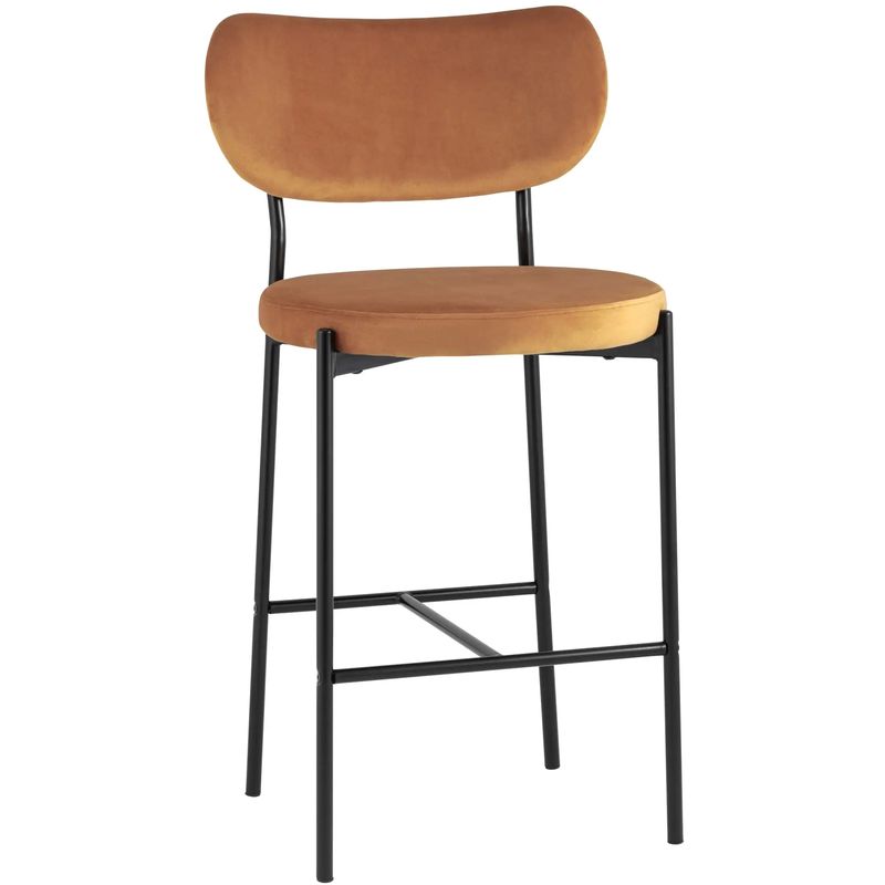 Барный Стул Alfie Chair Черные ножки Терракотовый Велюр Терракотовый Черный Барный Стул Alfie Chair Черные ножки Терракотовый Велюр Терракотовый Черный в Грозном | Loft Concept