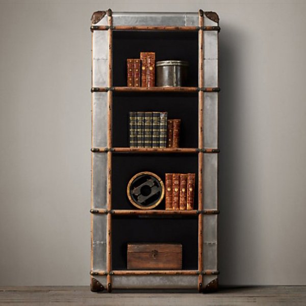 RH Richards Polished Aluminum Shelving Bookcase Алюминий Коричневый винтаж RH Richards Polished Aluminum Shelving Bookcase Алюминий Коричневый винтаж в Грозном | Loft Concept