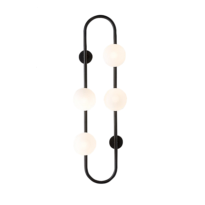 Бра HOOP WALL Lamp Black 4 Черный Белый Бра HOOP WALL Lamp Black 4 Черный Белый в Грозном | Loft Concept