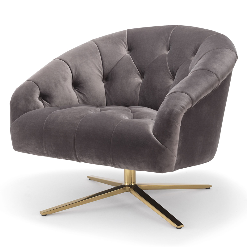 Кресло Eichholtz Swivel Chair Gardner Серый (Gray) Латунь Кресло Eichholtz Swivel Chair Gardner Серый (Gray) Латунь в Грозном | Loft Concept