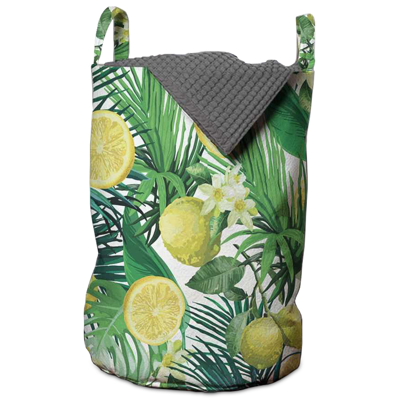 Корзина Tropical Lemons Basket Зеленый Белый Желтый Корзина Tropical Lemons Basket Зеленый Белый Желтый в Грозном | Loft Concept